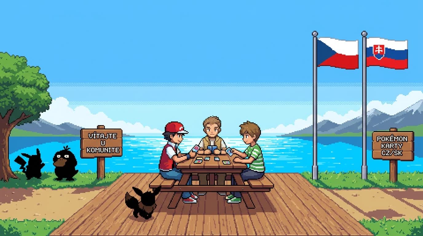 Komunita slovenských a českých zberateľov Pokémon TCG, pixel-art scéna